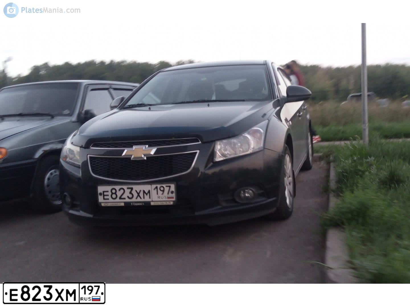 Фото автомобиля CHEVROLET CRUZE, 2012 — госномер Е823ХМ197. Цвет: ЧЕРНЫЙ