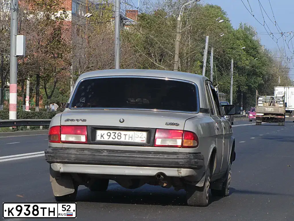 Фото автомобиля ГАЗ3110, 1997 — госномер К938ТН52. Цвет: СЕРЫЙ