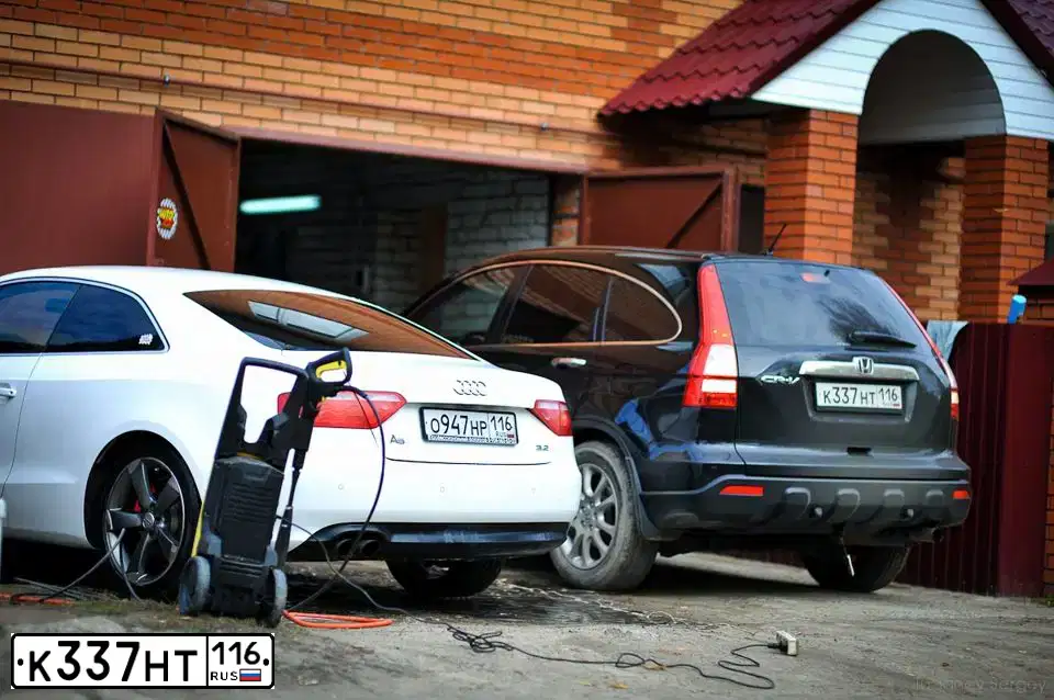 Фото автомобиля HONDA CR-V, 2008 — госномер А787ОУ51. Цвет: ЧЕРНЫЙ