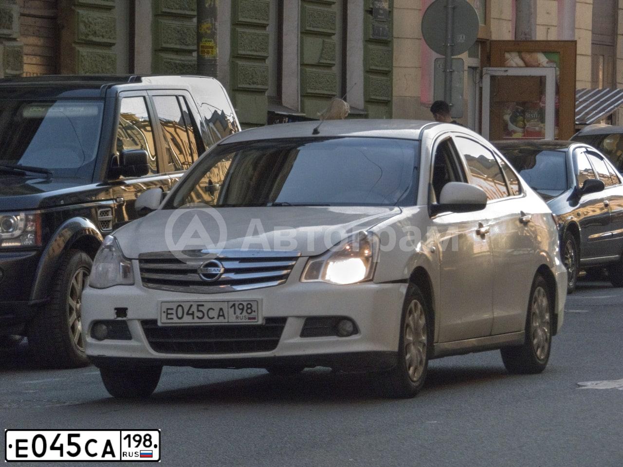 Фото автомобиля NISSAN ALMERA /AVTOVAZ/, 2017 — госномер Е045СА198. Цвет: БЕЛЫЙ