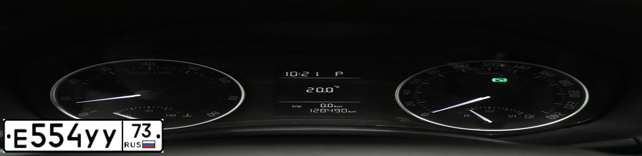 Фото автомобиля SKODA OCTAVIA, 2011 — госномер Е554УУ73. Цвет: ЧЕРНЫЙ