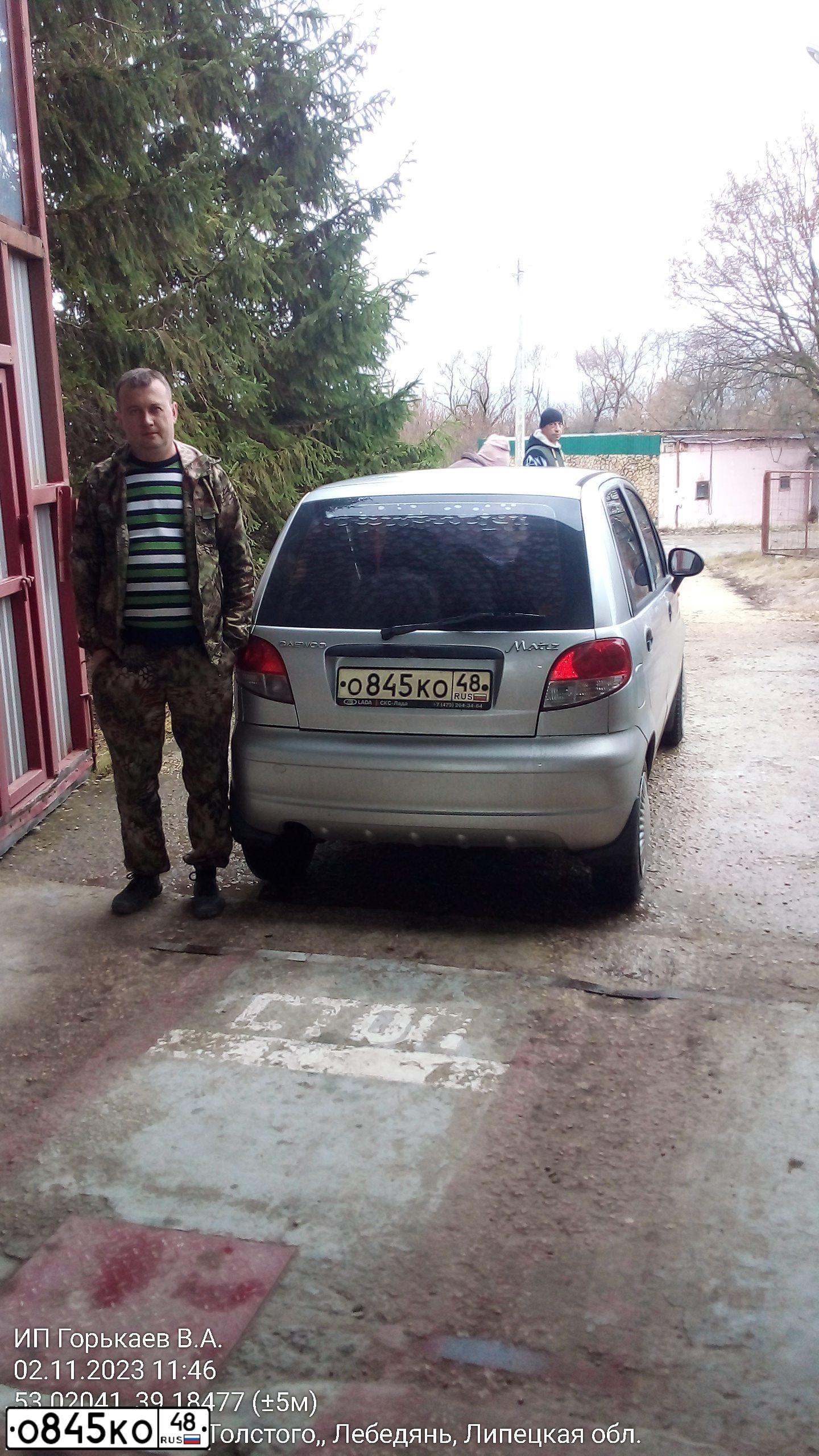 Фото автомобиля DAEWOO MATIZ, 2011 — госномер Р893НО48. Цвет: Серебристый