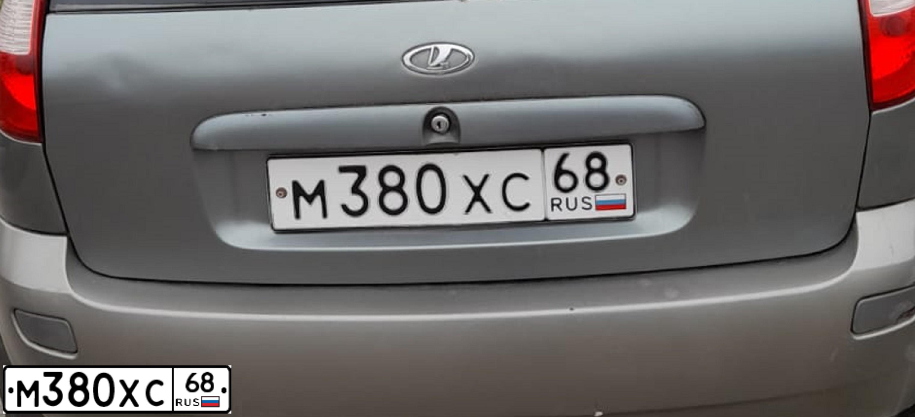 Фото автомобиля LADA 1119 KALINA, 2007 — госномер М380ХС68. Цвет: Темно-серый металлик
