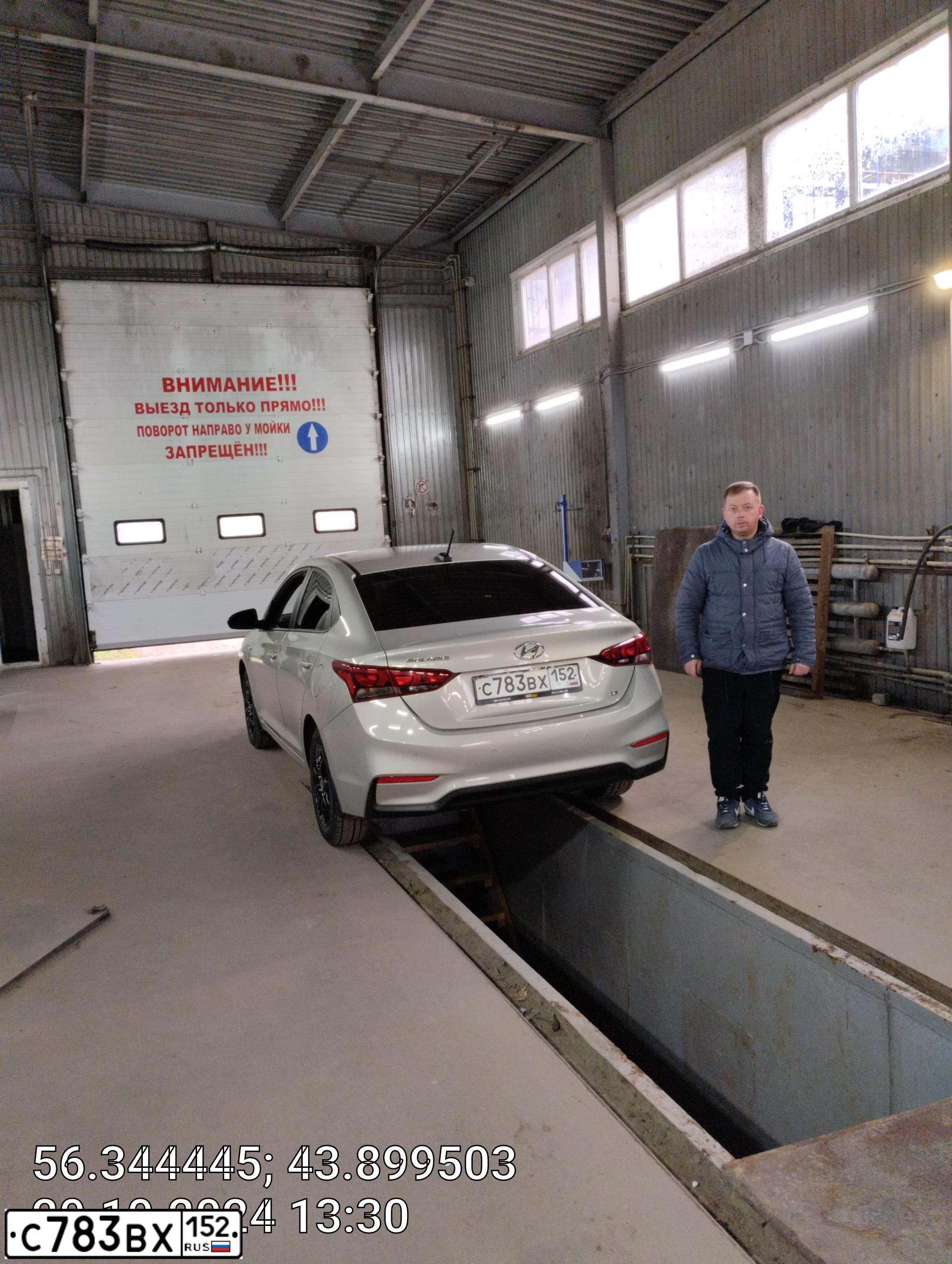 Фото автомобиля HYUNDAI SOLARIS, 2019 — госномер А524ТН252. Цвет: БЕЖЕВЫЙ