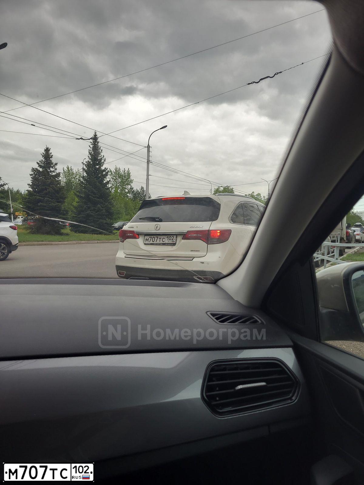 Фото автомобиля ACURA MDX, 2014 — госномер М707ТС102. Цвет: Белый