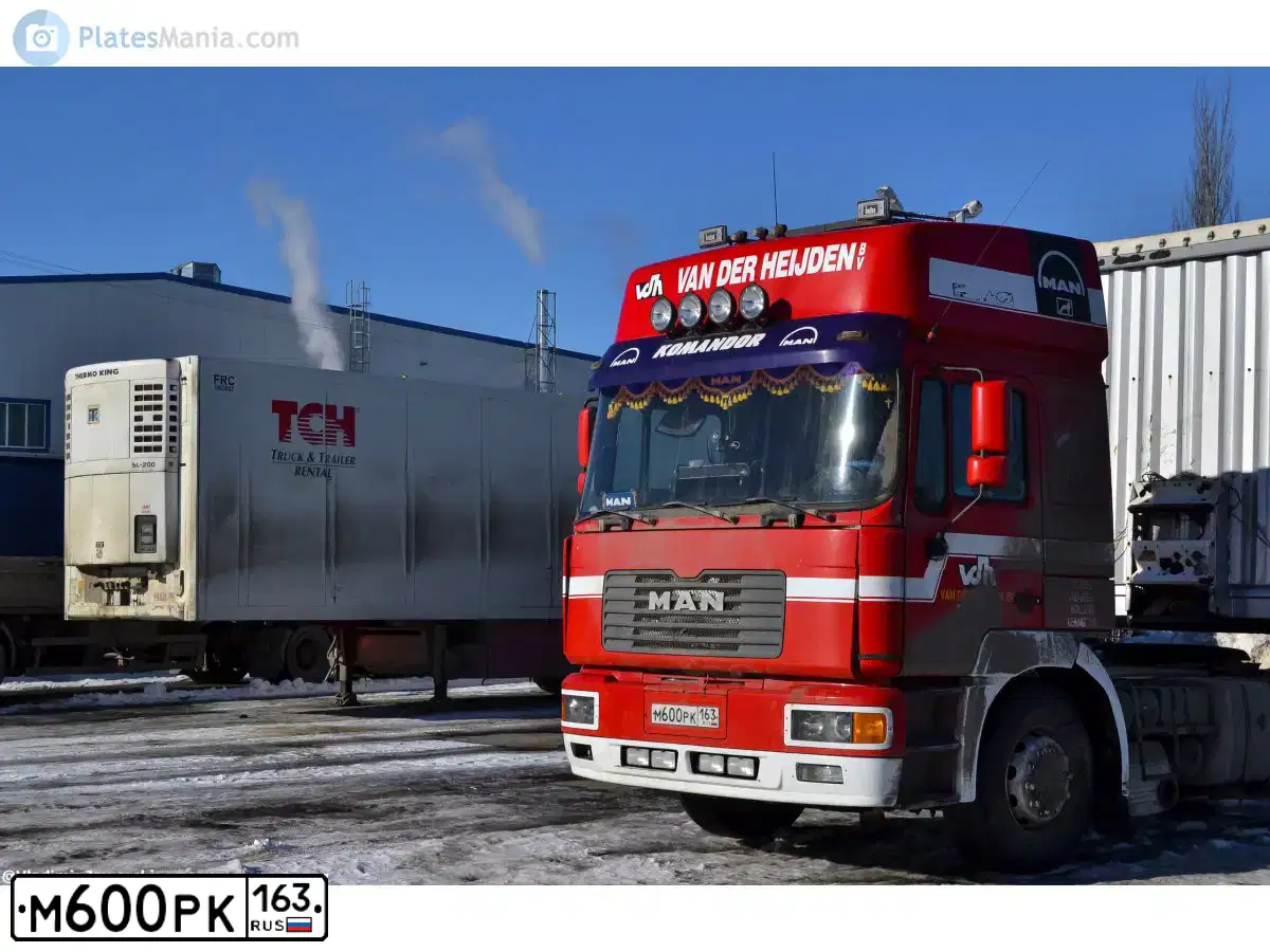 Фото автомобиля MAN 19.000-SERIE, 1999 — госномер А859АЕ163. Цвет: КРАСНЫЙ
