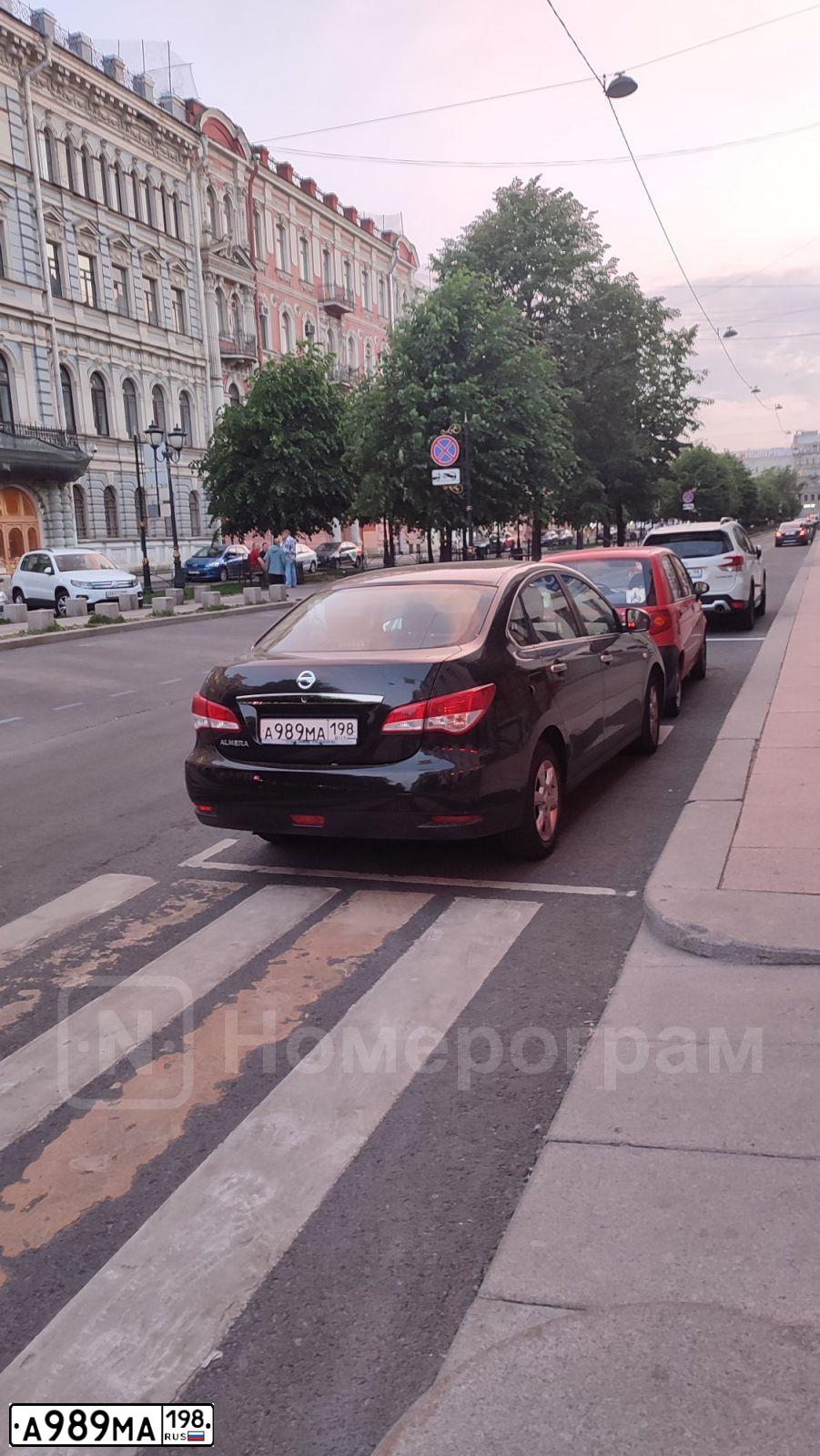 Фото автомобиля NISSAN ALMERA /AVTOVAZ/, 2018 — госномер А989МА198. Цвет: ЧЕРНЫЙ