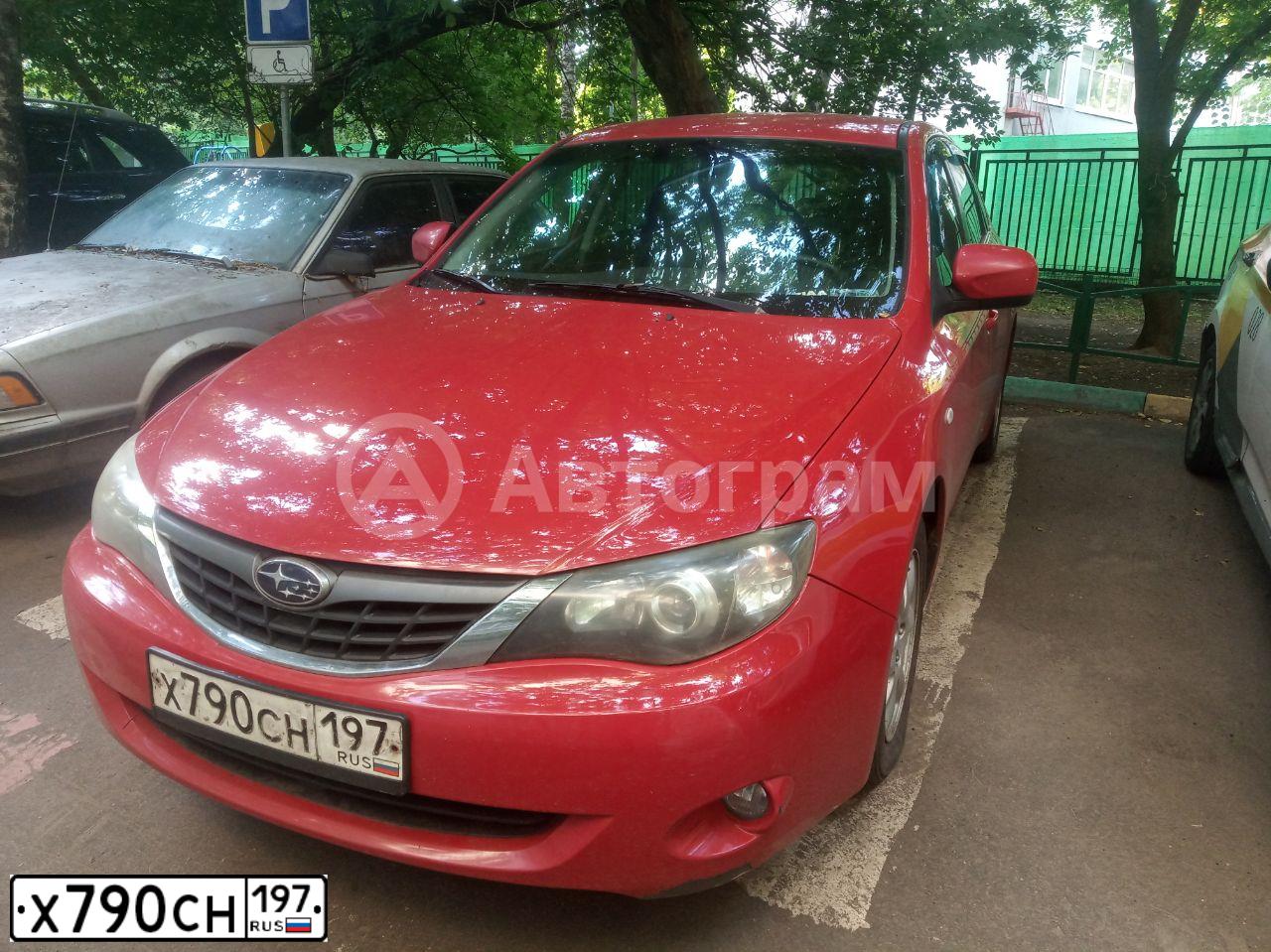 Фото автомобиля SUBARU IMPREZA, 2007 — госномер Н192УВ702. Цвет: Красный