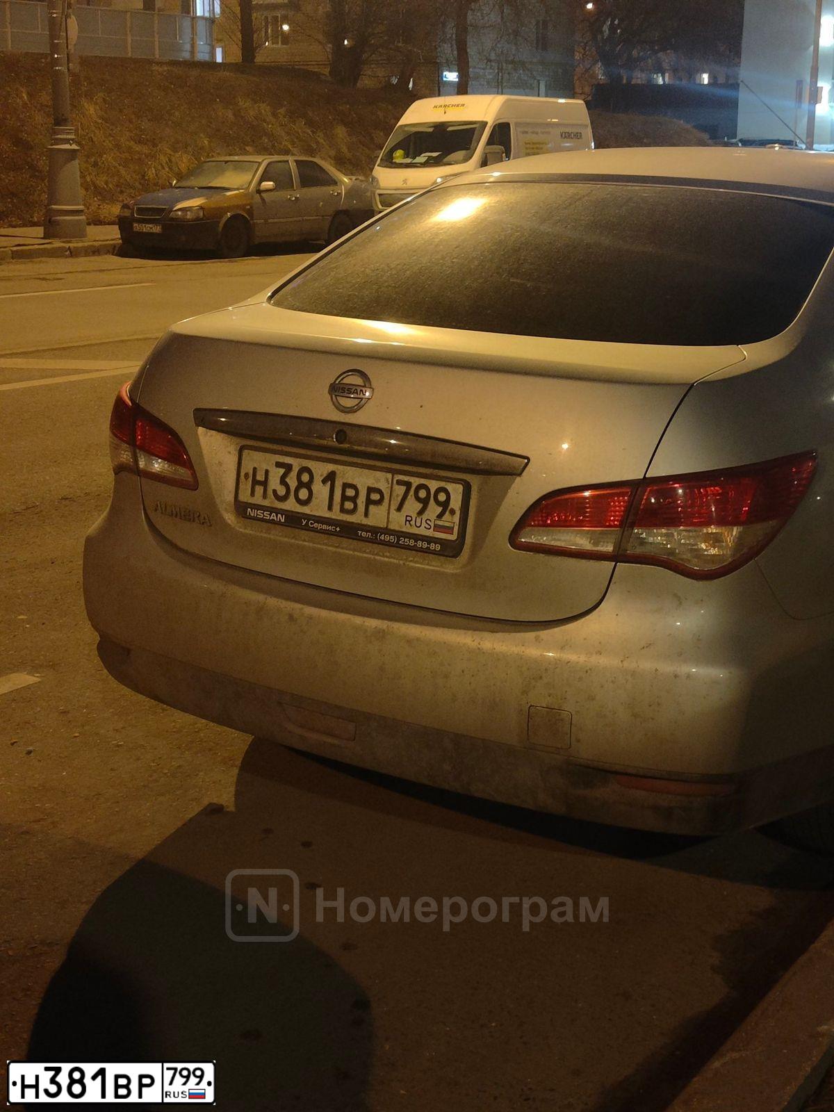 Фото автомобиля NISSAN ALMERA /AVTOVAZ/, 2017 — госномер Н381ВР799. Цвет: СЕРЕБРИСТЫЙ