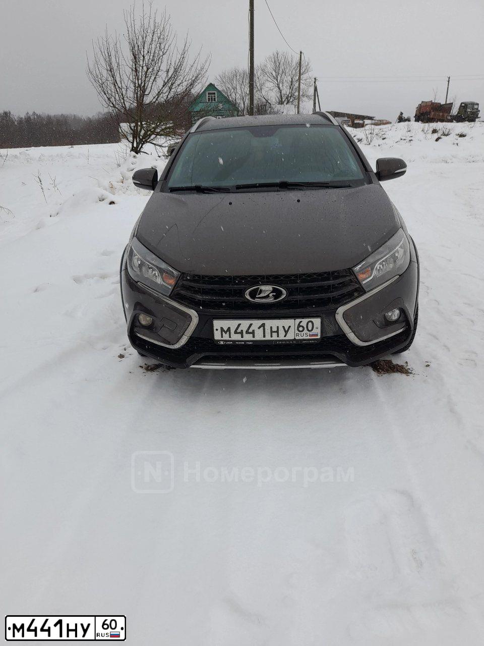 Фото автомобиля LADA VESTA, 2019 — госномер М441НУ60. Цвет: Коричневый