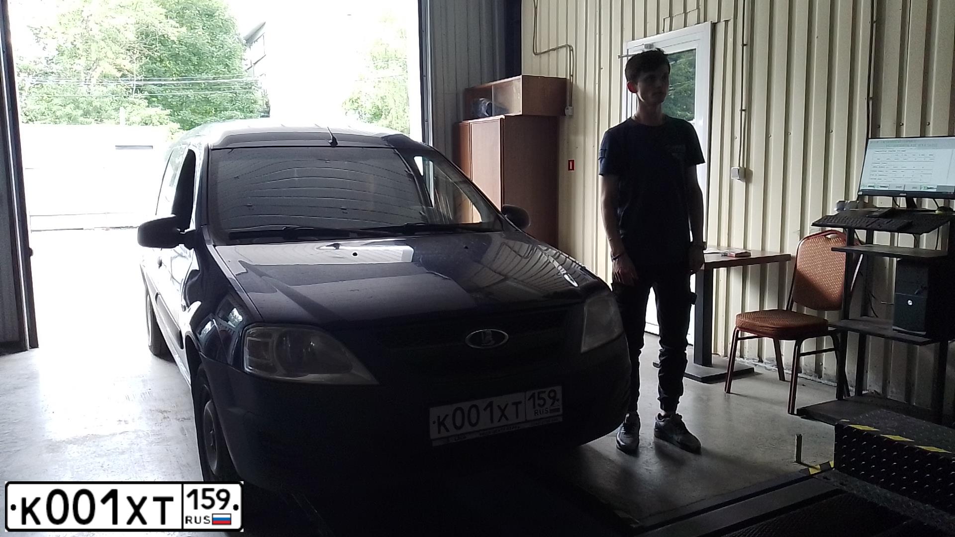 Фото автомобиля LADA LARGUS FURGON, 2017 — госномер К001ХТ159. Цвет: синий
