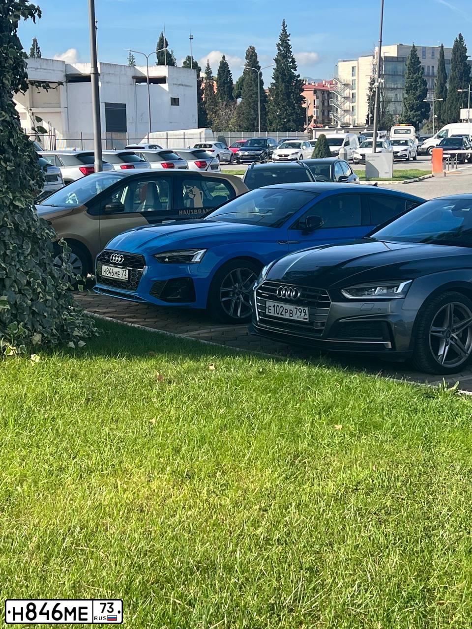 Фото автомобиля AUDI A5, 2020 — госномер Н846МЕ73. Цвет: голубой