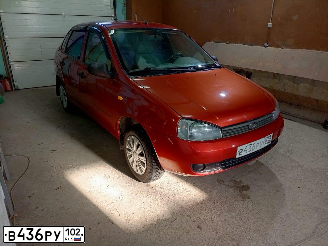 Фото автомобиля LADA 1118 KALINA, 2005 — госномер В436РУ102. Цвет: СЕРЕБРИСТО-КРАСНЫЙ