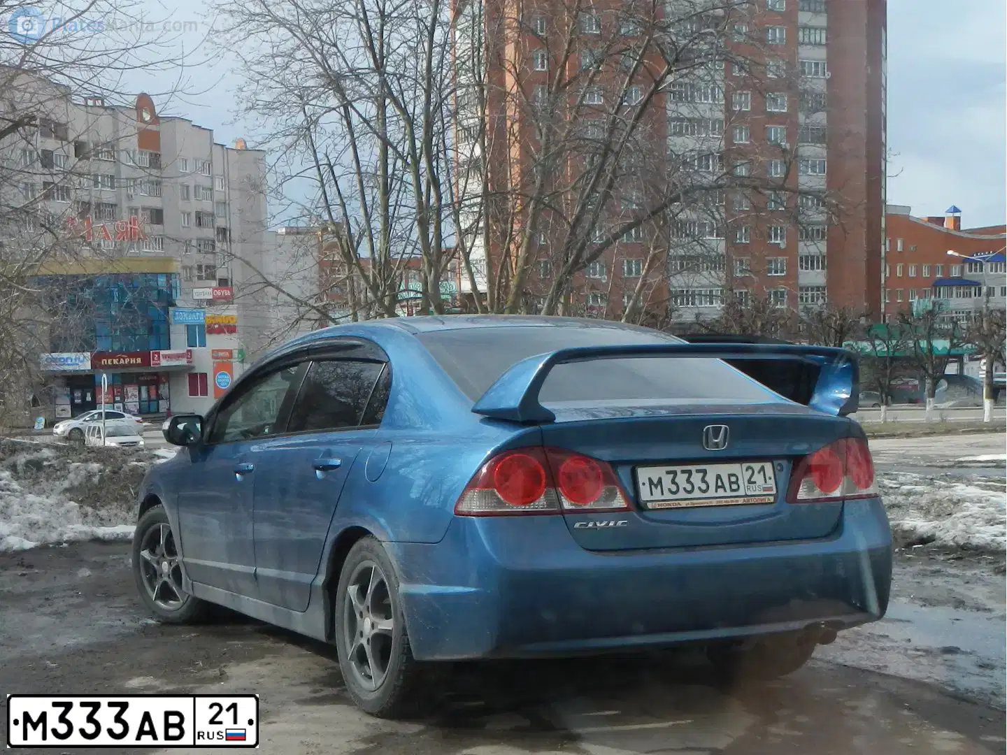 Фото автомобиля HONDA CIVIC, 2007 — госномер Е972УС21. Цвет: СВЕТЛО-СИНИЙ