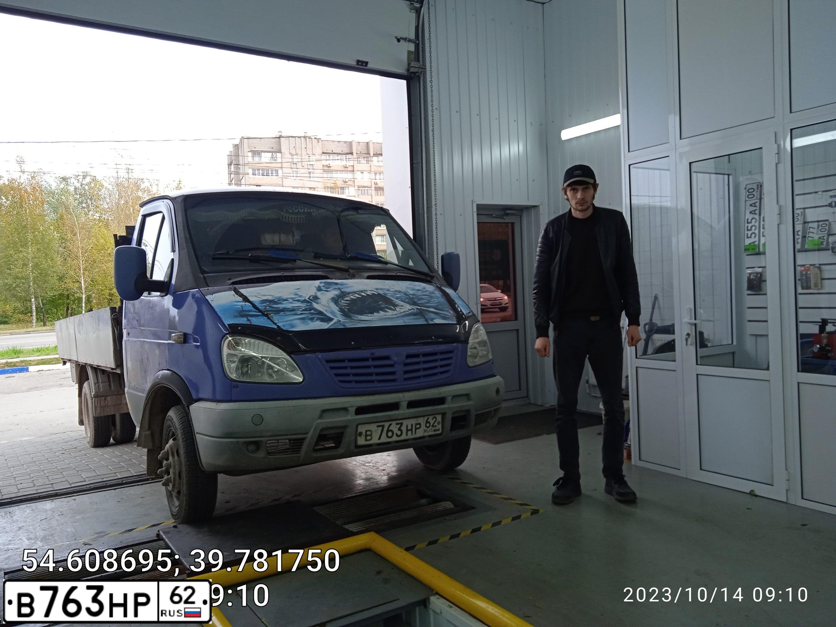 Фото автомобиля GAZ 3302 EL, 2008 — госномер В763НР62. Цвет: СИНЕ-СИРЕНЕВЫЙ