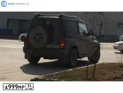Фото автомобиля SSANGYONG KORANDO, 1996 — госномер А999МР34. Цвет: ЧЕРНЫЙ