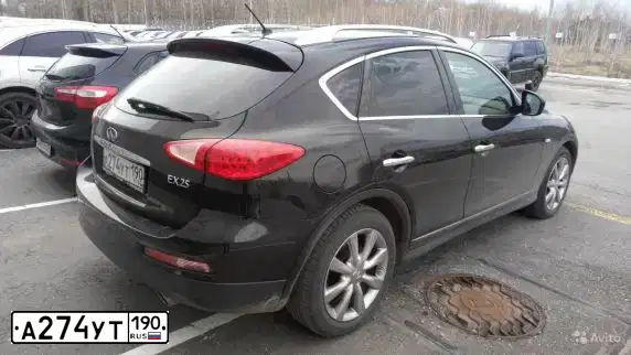 Фото автомобиля INFINITI QX50 /EX/, 2012 — госномер А274УТ190. Цвет: ЧЕРНЫЙ