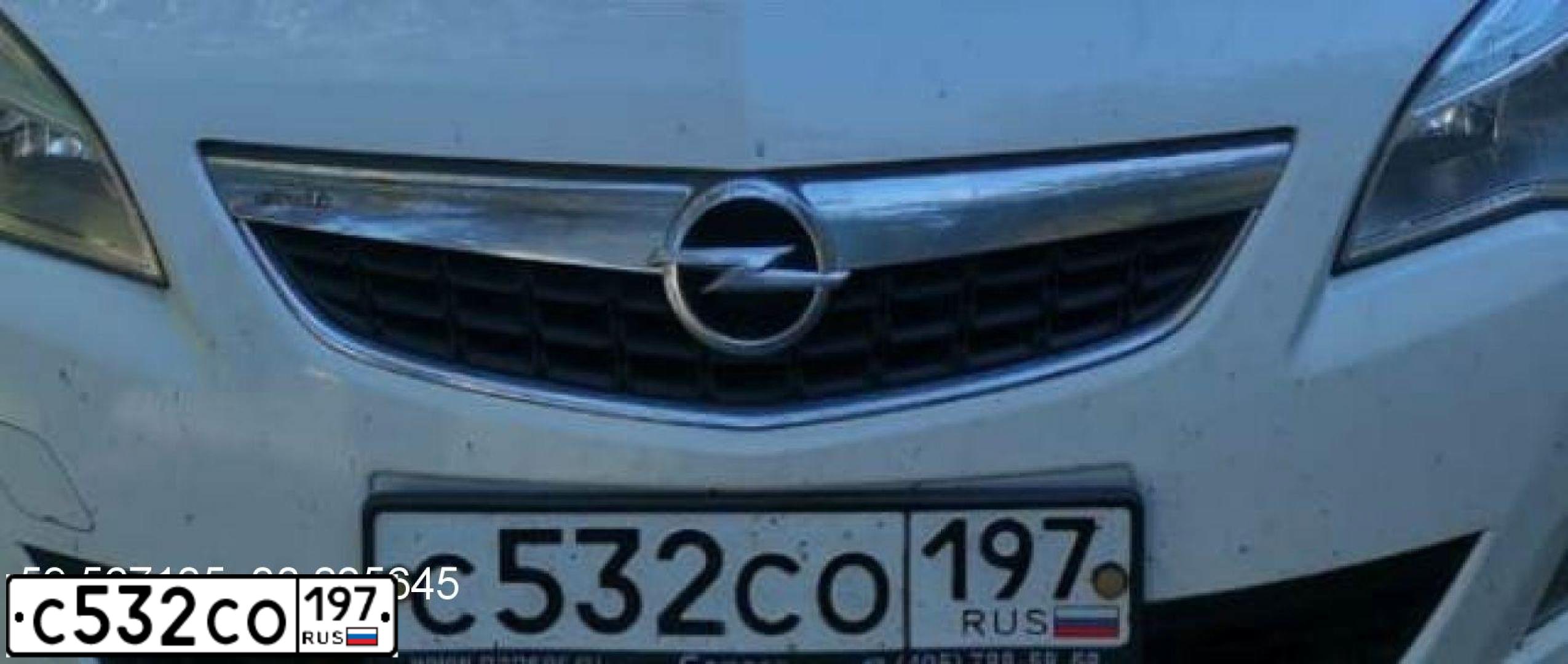 Фото автомобиля OPEL ASTRA, 2012 — госномер С532СО197. Цвет: БЕЛЫЙ