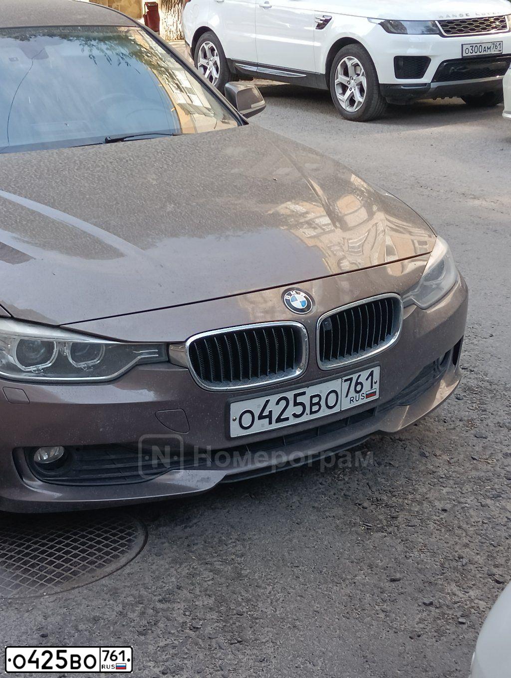 Фото автомобиля BMW SERIE 3, 2013 — госномер О425ВО761. Цвет: Коричневый
