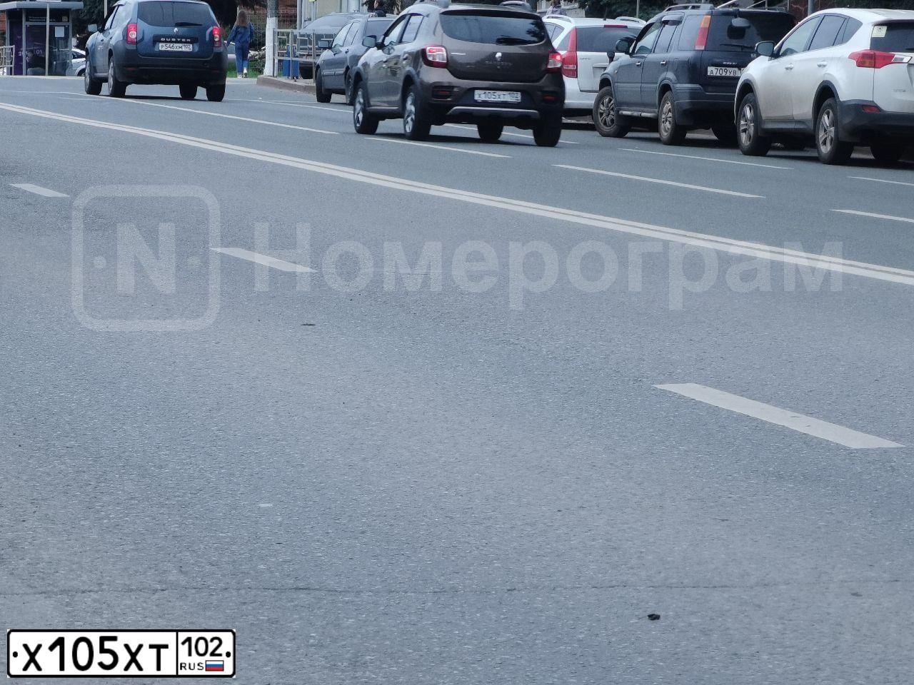 Фото автомобиля RENAULT T SANDERO, 2019 — госномер Х105ХТ102. Цвет: КОРИЧНЕВЫЙ