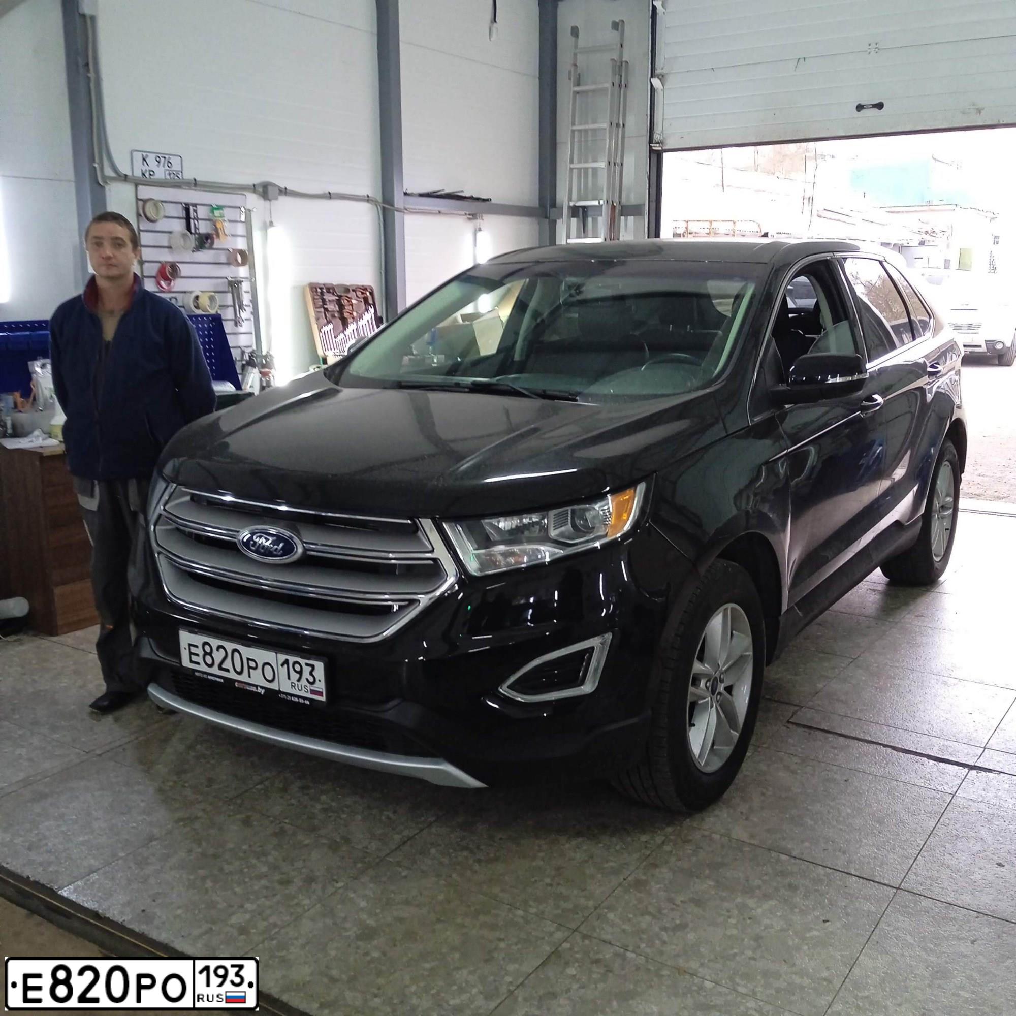 Фото автомобиля FORD EDGE, 2018 — госномер К075СК125. Цвет: ЧЕРНЫЙ