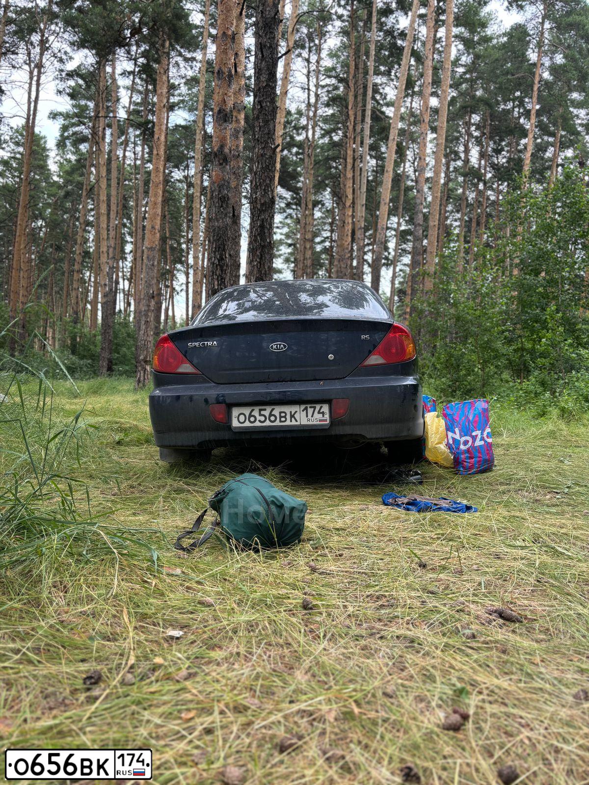 Фото автомобиля KIA SPECTRA, 2008 — госномер О656ВК174. Цвет: СИНИЙ