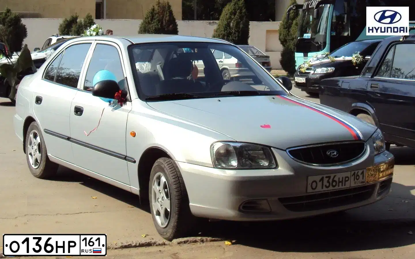 Фото автомобиля TAGAZ ACCENT, 2008 — госномер О136НР161. Цвет: СЕРЕБРИСТЫЙ