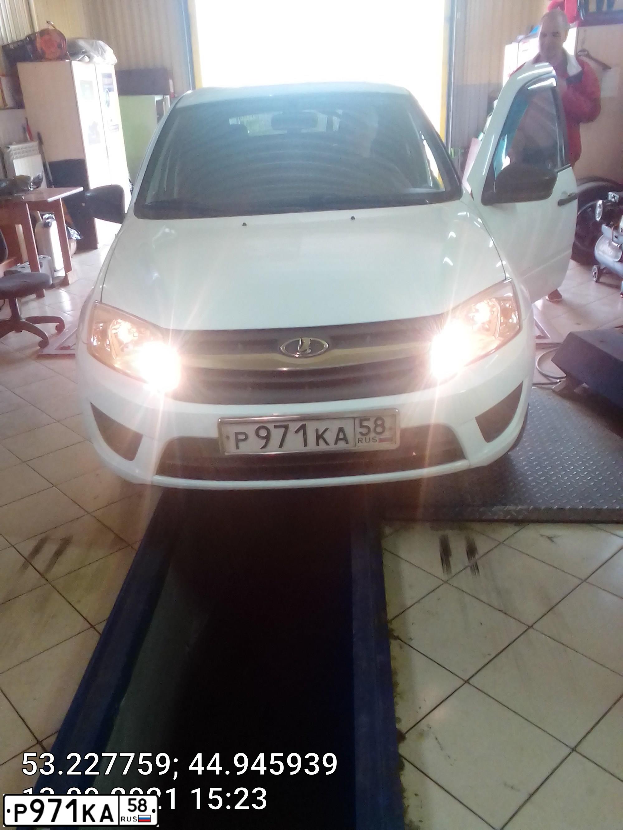 Фото автомобиля LADA 2191 GRANTA, 2016 — госномер Р971КА58. Цвет: БЕЛЫЙ