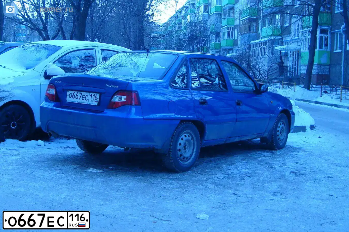 Фото автомобиля DAEWOO NEXIA, 2011 — госномер В804РР716. Цвет: СИНЕ-ГЛАЗУРИСТЫЙ