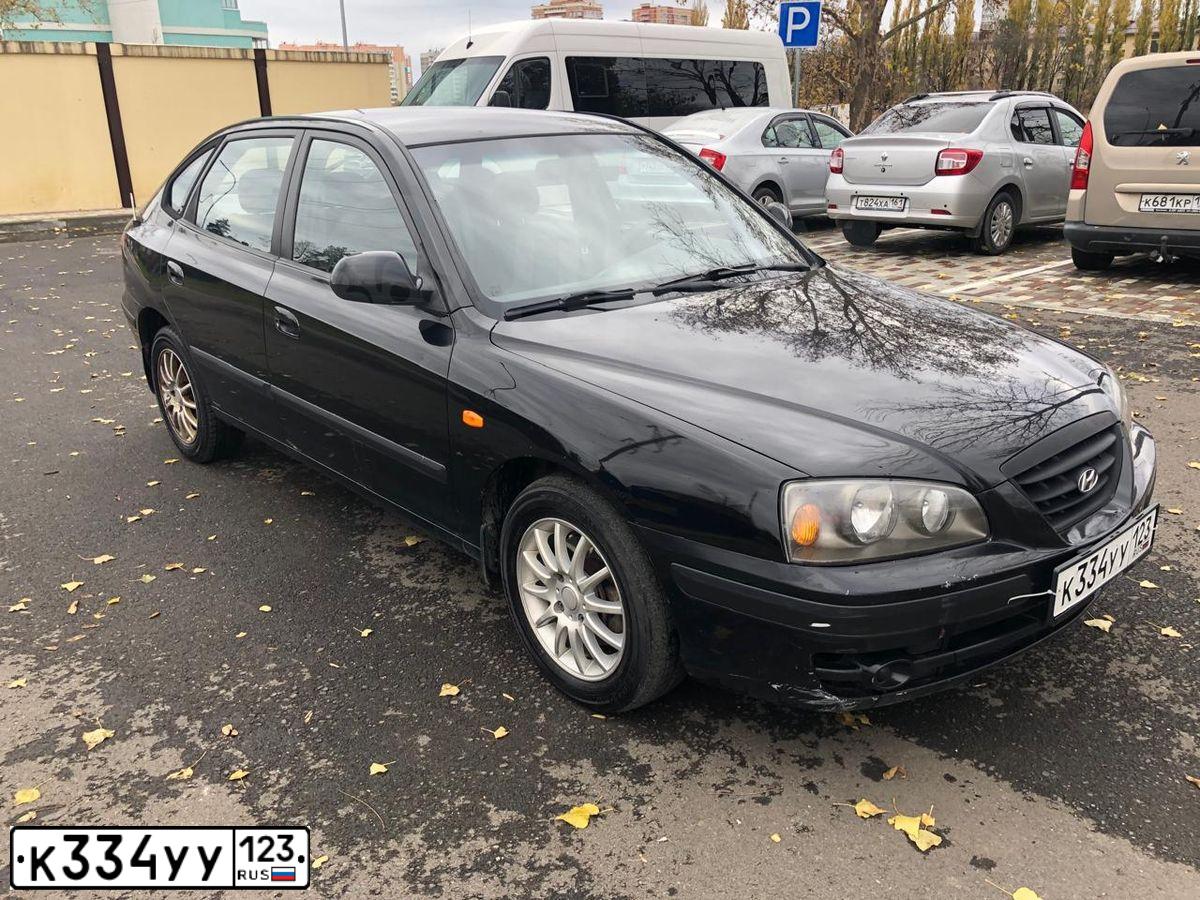 Фото автомобиля HYUNDAI ELANTRA, 2005 — госномер К334УУ123. Цвет: ЧЕРНЫЙ