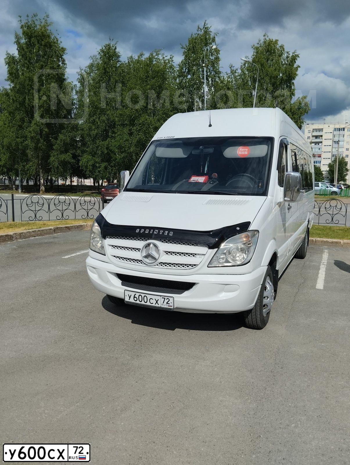 Фото автомобиля MERCEDES SPRINTER, 2009 — госномер У600СХ72. Цвет: Белый