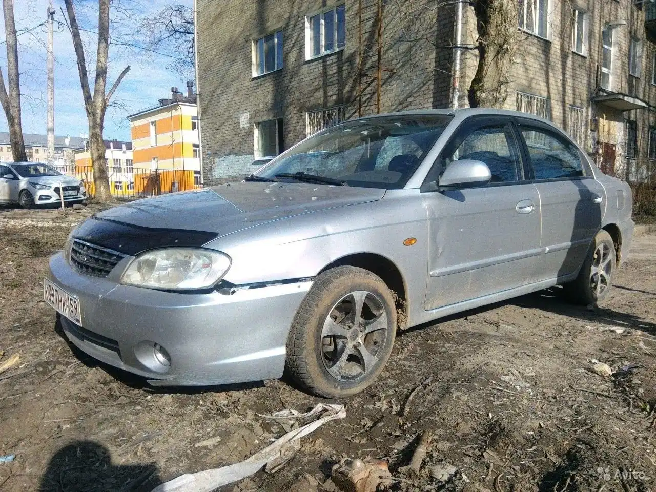 Фото автомобиля KIA SPECTRA, 2006 — госномер К387МК159. Цвет: АЛМАЗНОЕ СЕРЕБРО