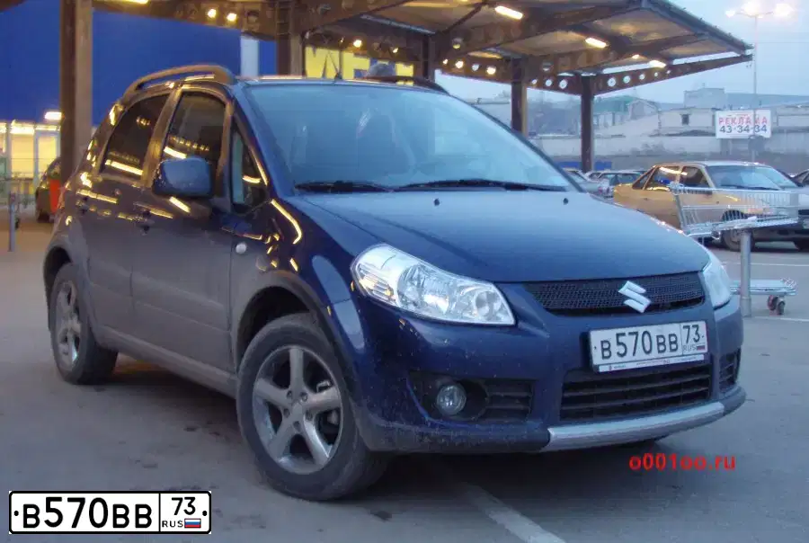 Фото автомобиля SUZUKI SX 4, 2009 — госномер В570ВВ73. Цвет: СИНИЙ