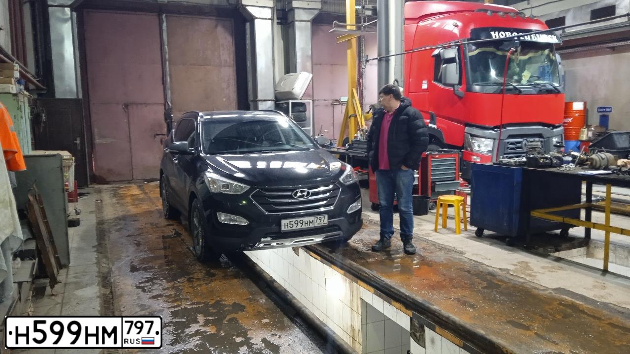 Фото автомобиля HYUNDAI SANTA FE, 2014 — госномер Н599НМ797. Цвет: ЧЕРНЫЙ