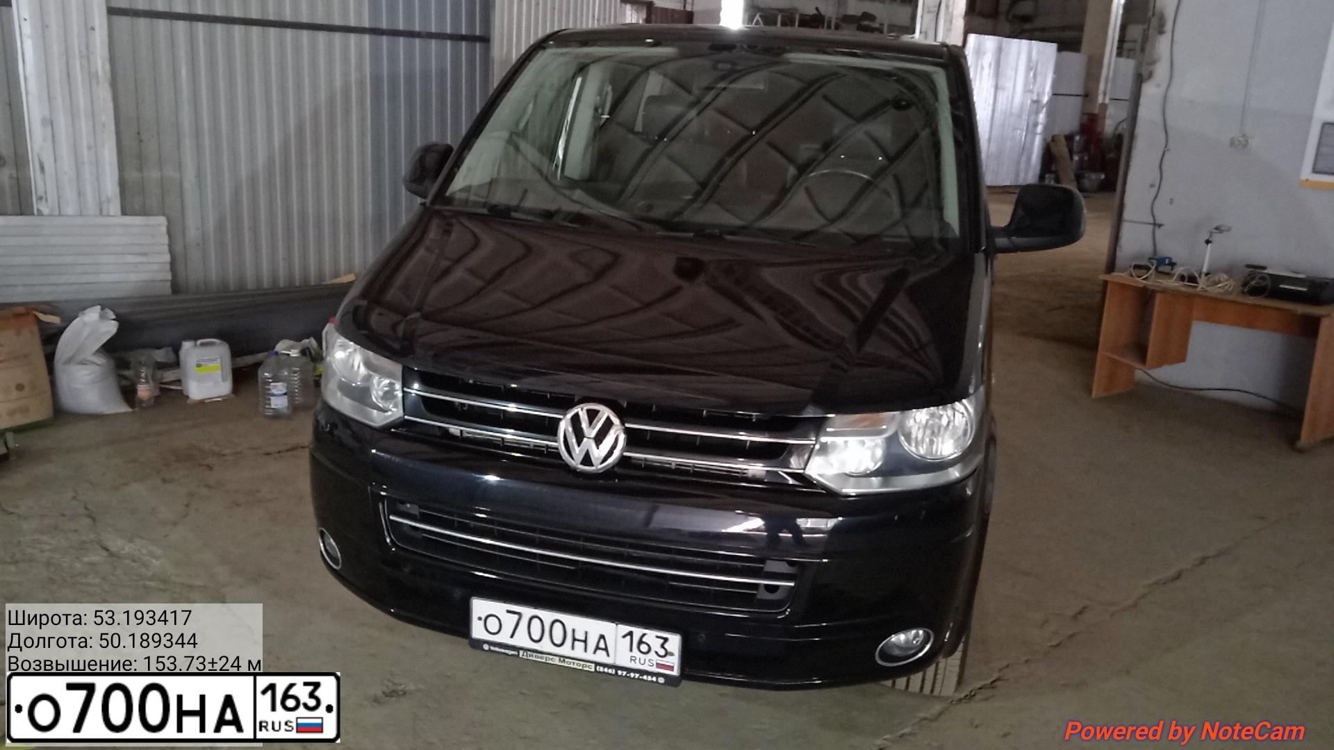 Фото автомобиля VOLKSWAGEN TRANSPORTER, 2011 — госномер О700НА163. Цвет: ЧЕРНЫЙ