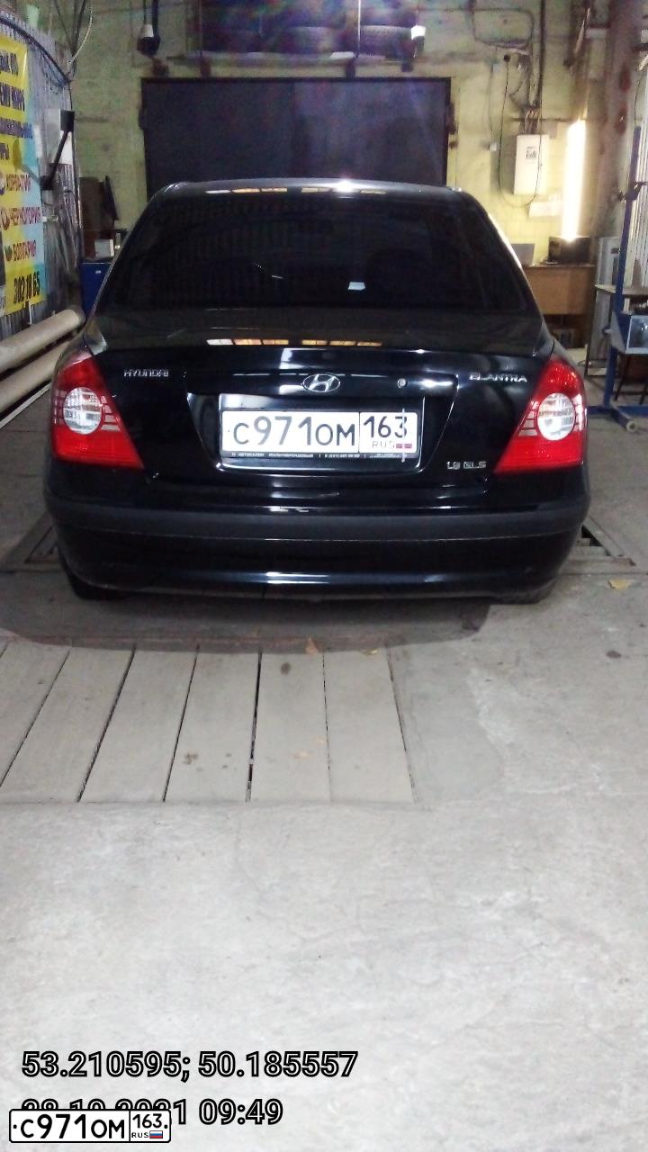 Фото автомобиля HYUNDAI ELANTRA, 2006 — госномер С971ОМ163. Цвет: ЧЕРНЫЙ