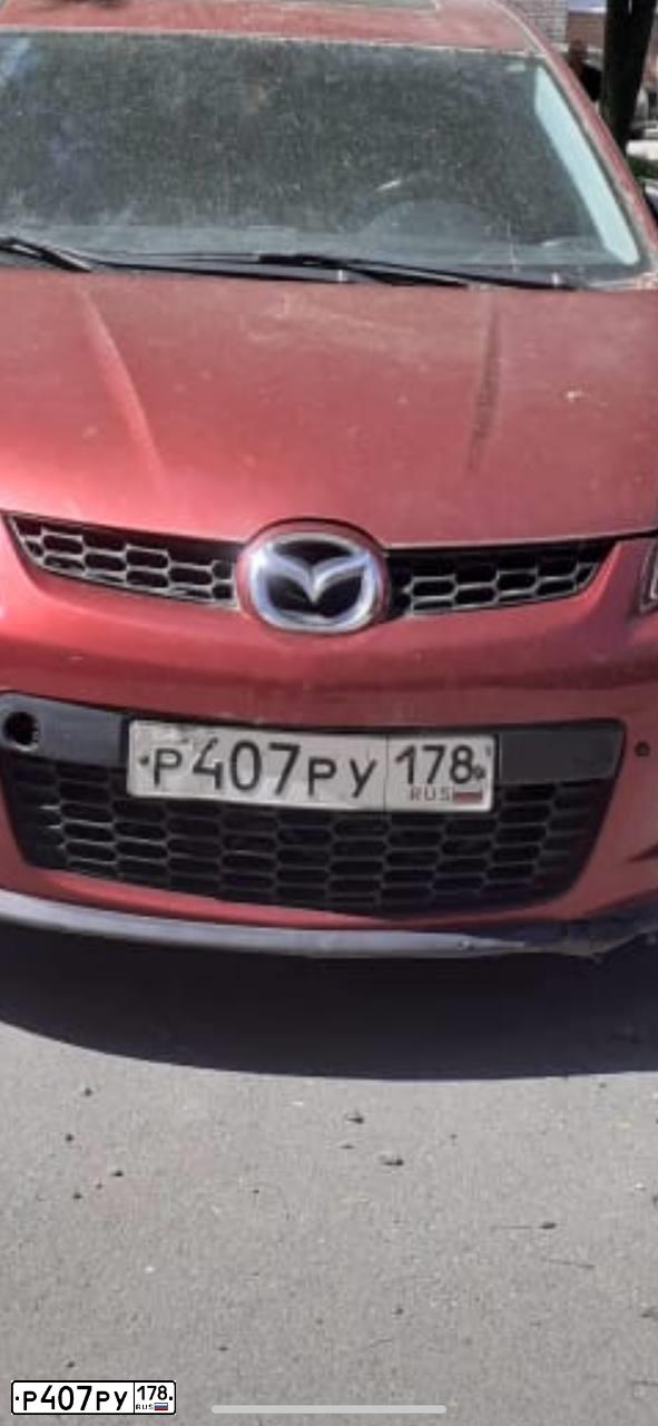 Фото автомобиля MAZDA CX-7, 2008 — госномер Р407РУ178. Цвет: КРАСНЫЙ