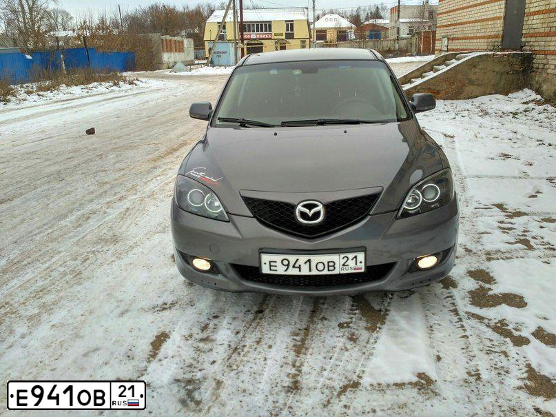 Фото автомобиля MAZDA 3, 2007 — госномер Е941ОВ21. Цвет: СЕРЫЙ