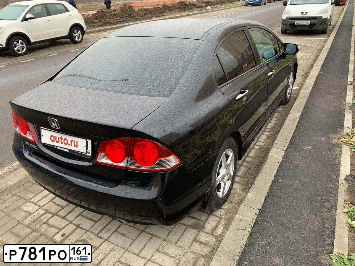 Фото автомобиля HONDA CIVIC, 2008 — госномер Р701РМ40. Цвет: ЧЕРНЫЙ