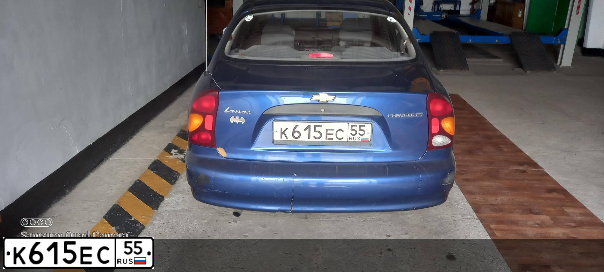 Фото автомобиля ZAZ LANOS, 2007 — госномер К615ЕС55. Цвет: СИНИЙ