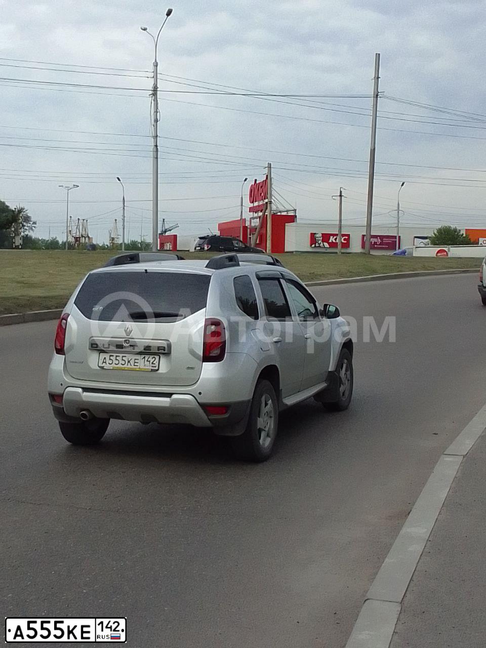 Фото автомобиля RENAULT DUSTER, 2018 — госномер А555КЕ142. Цвет: СВЕТЛО-СЕРЫЙ