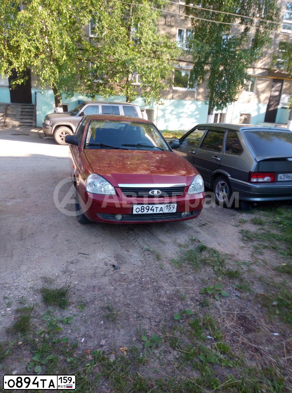 Фото автомобиля LADA 2172 PRIORA, 2009 — госномер О894ТА159. Цвет: ЗОЛОТИСТО-КРАСНЫЙ