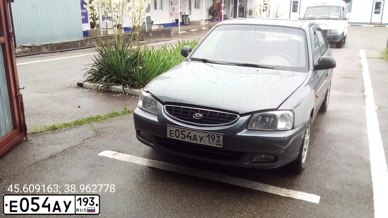 Фото автомобиля TAGAZ ACCENT, 2005 — госномер Е488ХВ161. Цвет: СЕРЫЙ