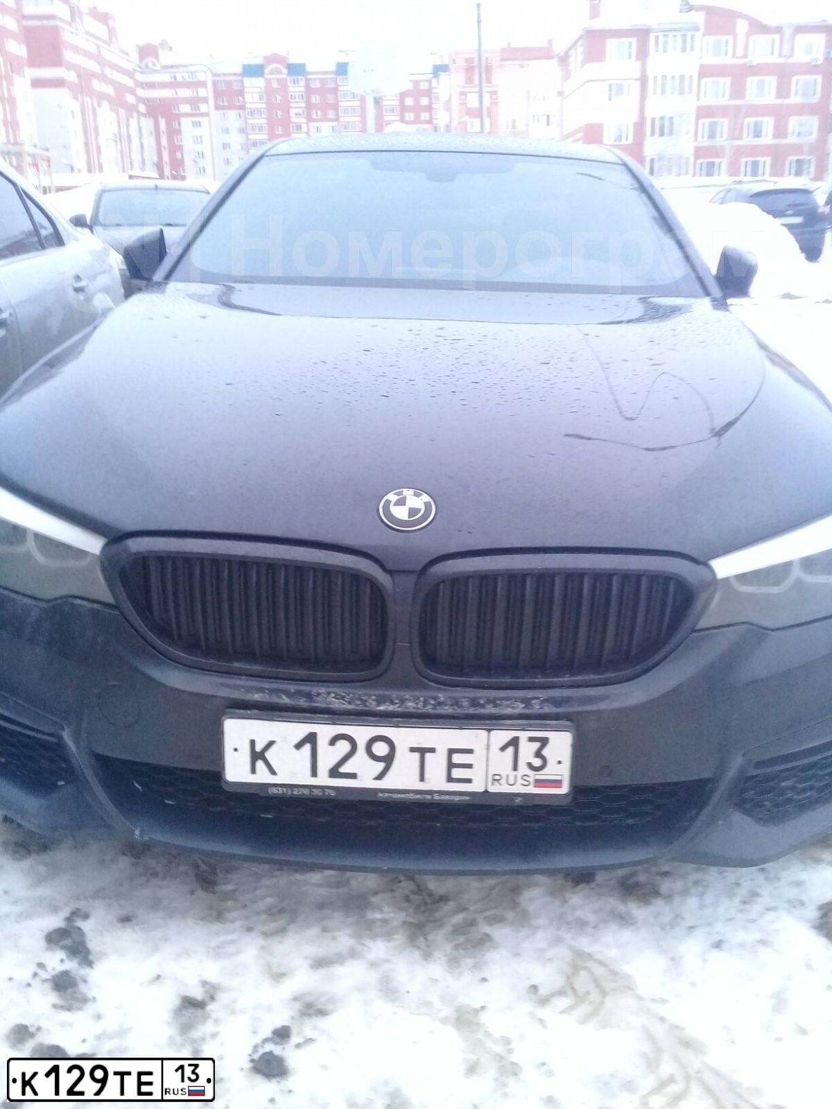 Фото автомобиля BMW SERIE 5, 2017 — госномер К129ТЕ13. Цвет: ЧЕРНЫЙ