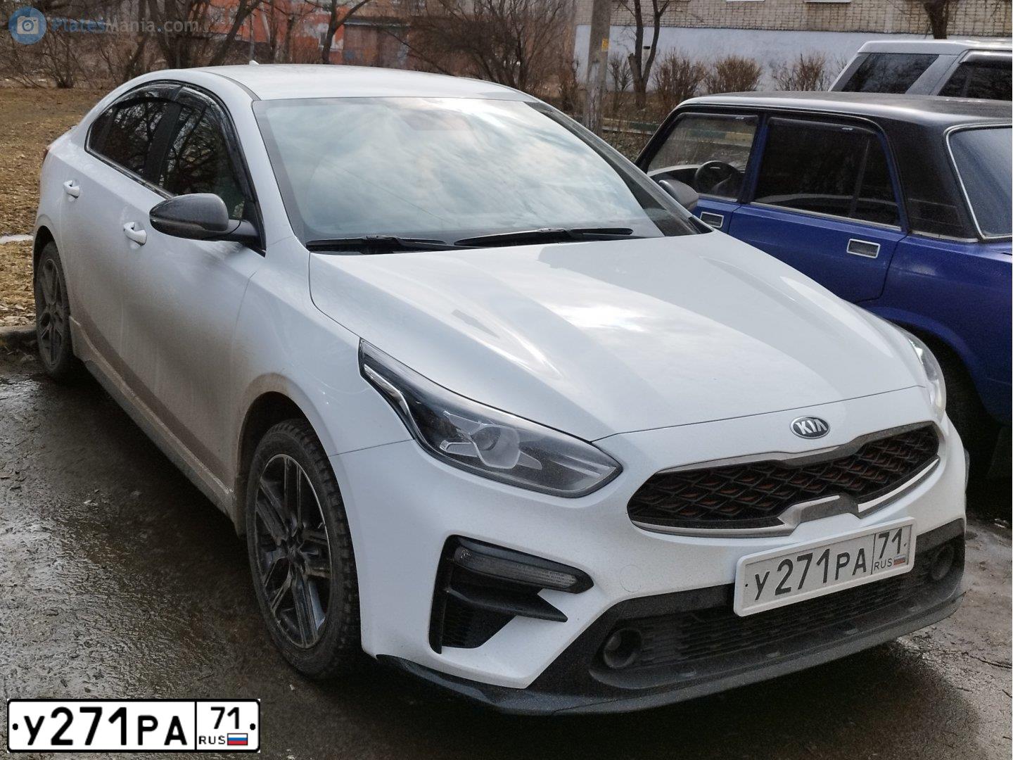 Фото автомобиля KIA CERATO, 2021 — госномер У271РА71. Цвет: Белый