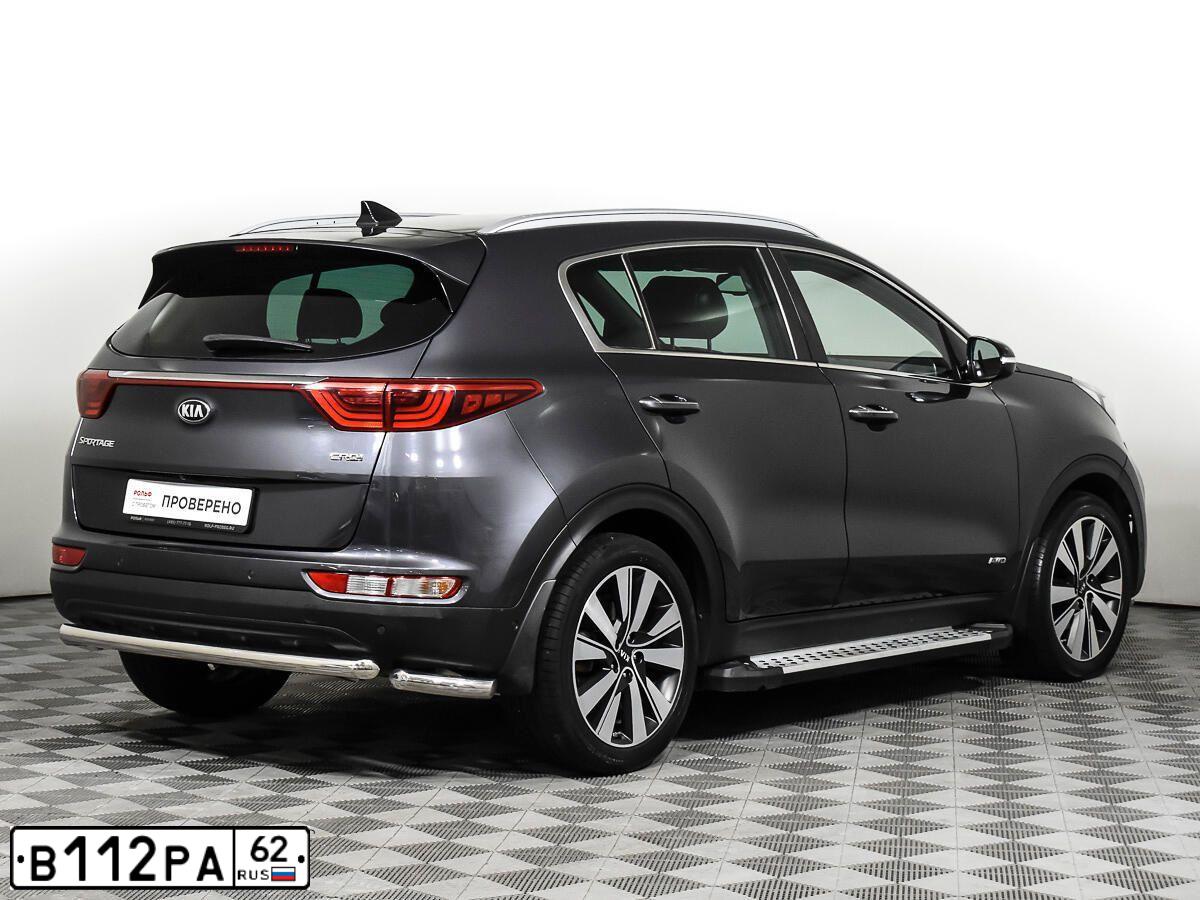 Фото автомобиля KIA SPORTAGE, 2019 — госномер В112РА62. Цвет: ЧЕРНЫЙ ПЕРЛАМУТР