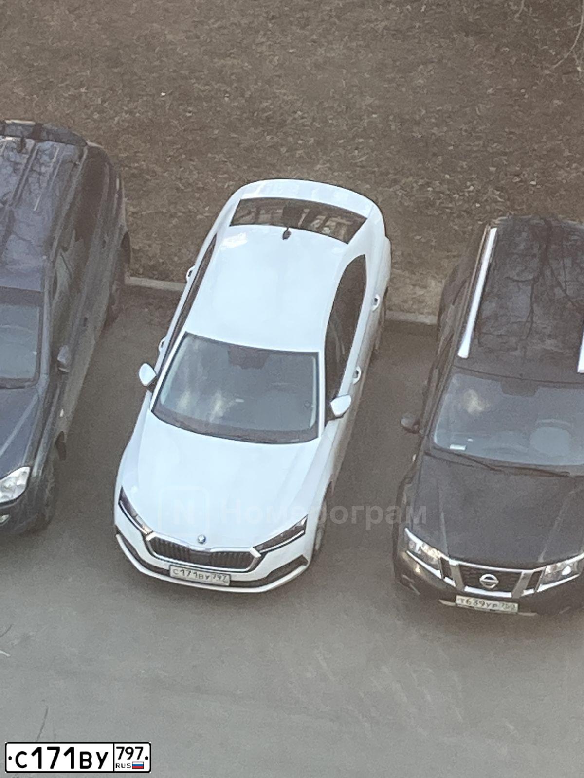 Фото автомобиля SKODA OCTAVIA, 2020 — госномер С171ВУ797. Цвет: Белый