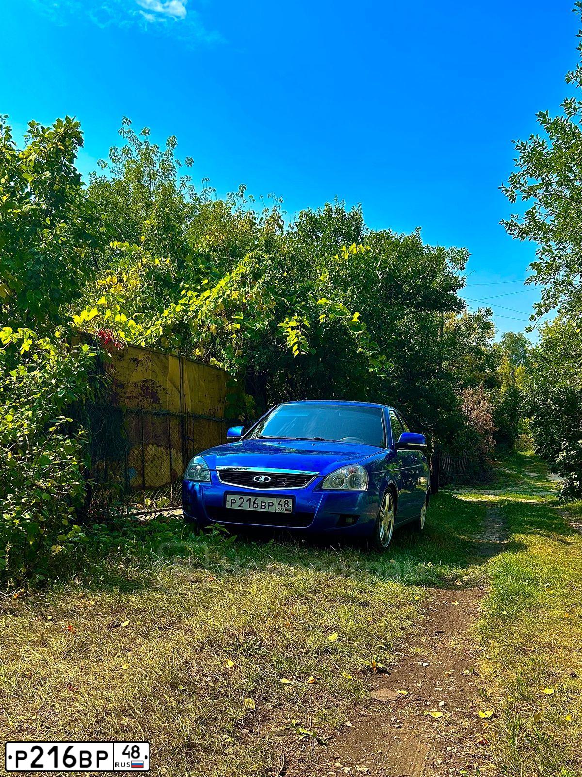 Фото автомобиля LADA 2170 PRIORA, 2007 — госномер Р216ВР48. Цвет: серебристо-голубой