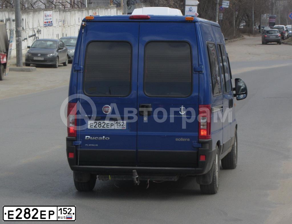 Фото автомобиля FIAT DUCATO, 2012 — госномер Е282ЕР152. Цвет: СИНИЙ