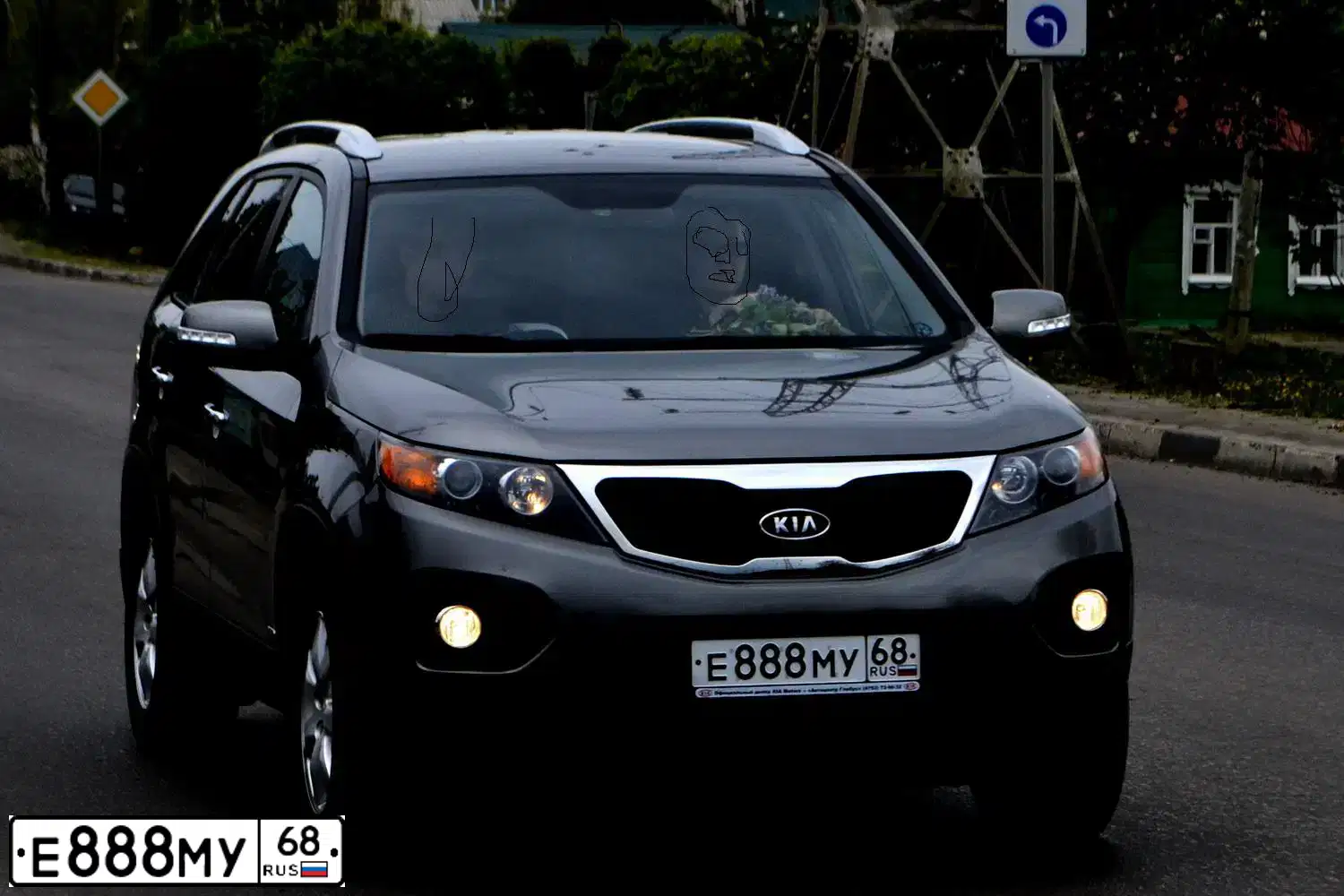 Фото автомобиля LADA 2172 PRIORA, 2013 — госномер О071ХТ68. Цвет: Сине-Черный